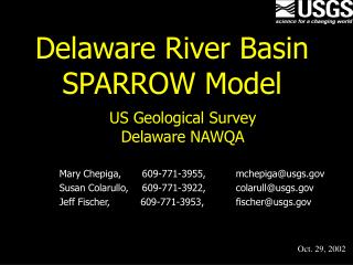Delaware River Basin SPARROW Model