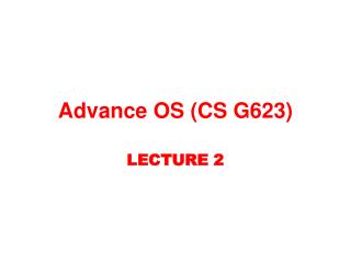 Advance OS (CS G623)
