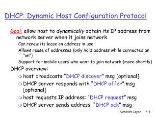 DHCP: Dynamic Host Configuration Protocol