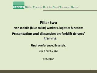 Pillar two Non mobile (blue collar) workers, logistics functions