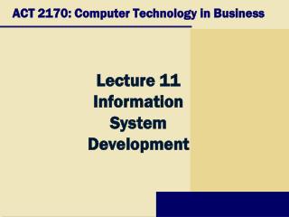 ACT 2170: Computer Technology in Business