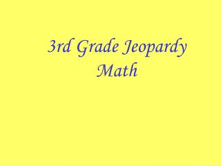 3rd Grade Jeopardy Math