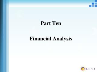 Part Ten Financial Analysis