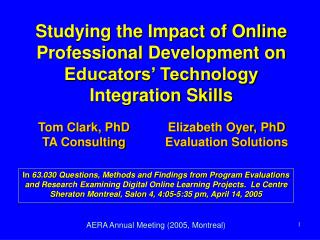 Studying the Impact of Online Professional Development on Educators’ Technology Integration Skills