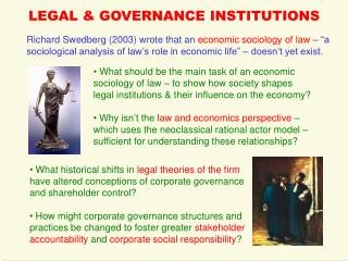 LEGAL & GOVERNANCE INSTITUTIONS