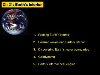 Ch 21: Earth’s interior