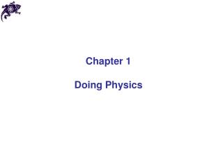 Chapter 1 Doing Physics