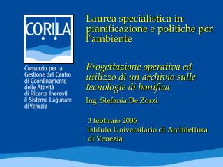 Laurea specialistica in pianificazione e politiche per l’ambiente