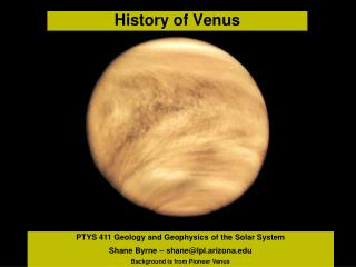 History of Venus