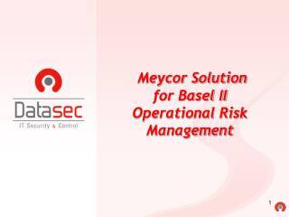 Meycor Solution for Basel II Operational Risk Management