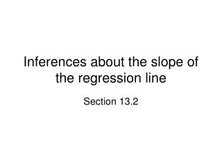 Inferences about the slope of the regression line