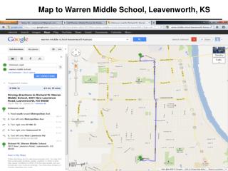 Map to Warren Middle School, Leavenworth, KS