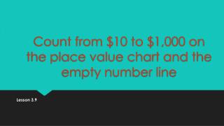 Count from $10 to $1,000 on the place value chart and the empty number line