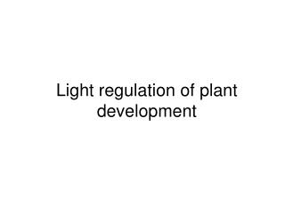 Light regulation of plant development