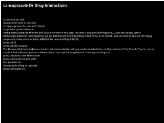 Lansoprazole Dr Drug Interactions