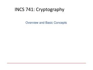 INCS 741: Cryptography