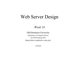 Web Server Design Week 14
