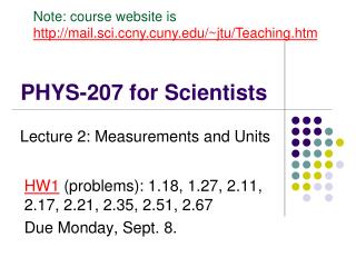 PHYS-207 for Scientists