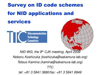 Survey on ID code schemes for NID applications and services