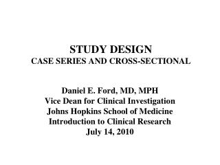 STUDY DESIGN CASE SERIES AND CROSS-SECTIONAL