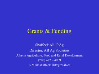 Grants &amp; Funding