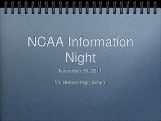 NCAA Information Night