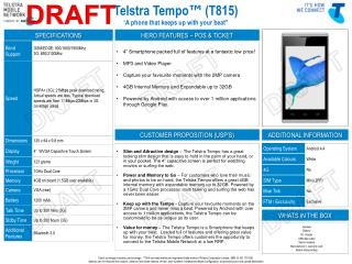Telstra Tempo ™ (T815) “ A phone that keeps up with your beat”
