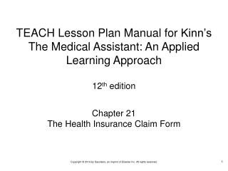 Chapter 21 The Health Insurance Claim Form