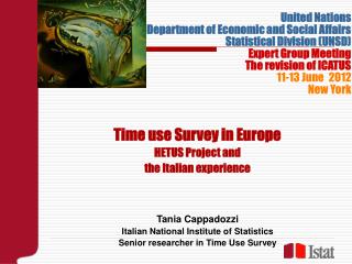 Time use Survey in Europe HETUS Project and the Italian experience Tania Cappadozzi
