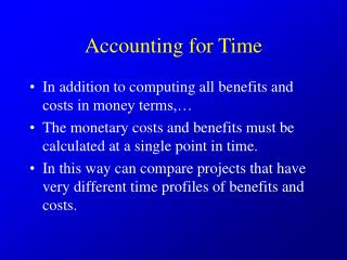 Accounting for Time