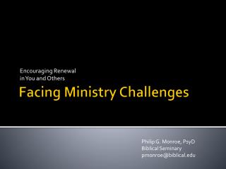 Facing Ministry Challenges