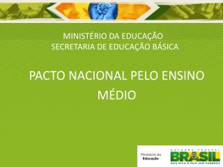 MINISTÉRIO DA EDUCAÇÃO SECRETARIA DE EDUCAÇÃO BÁSICA