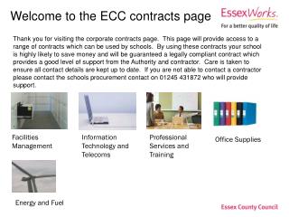 Welcome to the ECC contracts page
