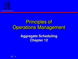 Principles of Operations Management