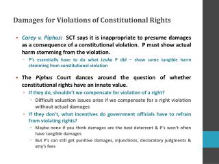 Damages for Violations of Constitutional Rights