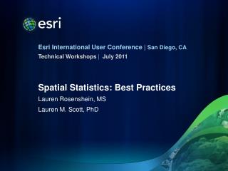 Spatial Statistics: Best Practices