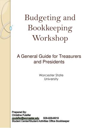 A General Guide for Treasurers and Presidents