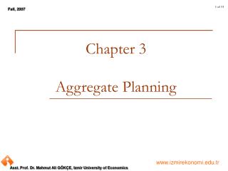 Chapter 3 Aggregate Planning