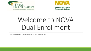 Welcome to NOVA Dual Enrollment