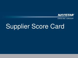 Supplier Score Card