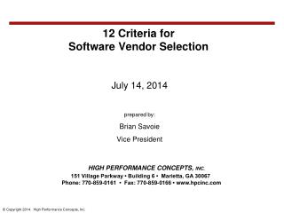12 Criteria for Software Vendor Selection