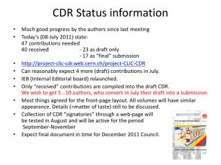 CDR Status information