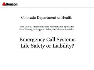 Colorado Department of Health Rob Garcia, Inspections and Maintenance Specialist