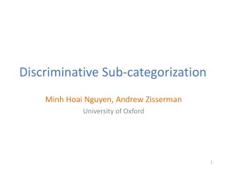 Discriminative Sub-categorization