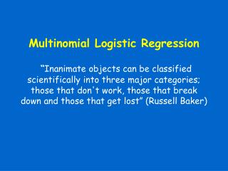 Multinomial Logistic Regression