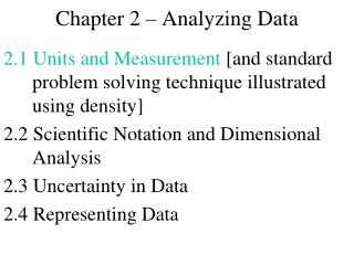 Chapter 2 – Analyzing Data