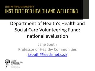 Department of Health’s Health and Social Care Volunteering Fund: national evaluation