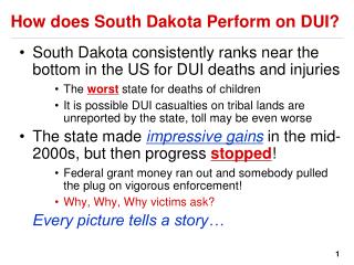 How does South Dakota Perform on DUI?