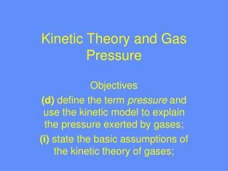 Kinetic Theory and Gas Pressure