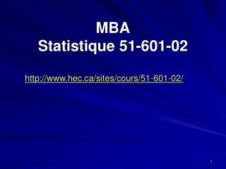 MBA Statistique 51-601-02